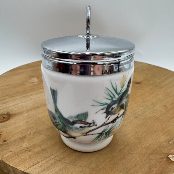 Vintage Royal Worcester Double Egg Coddler w/ Birds - Picture 3 of 13